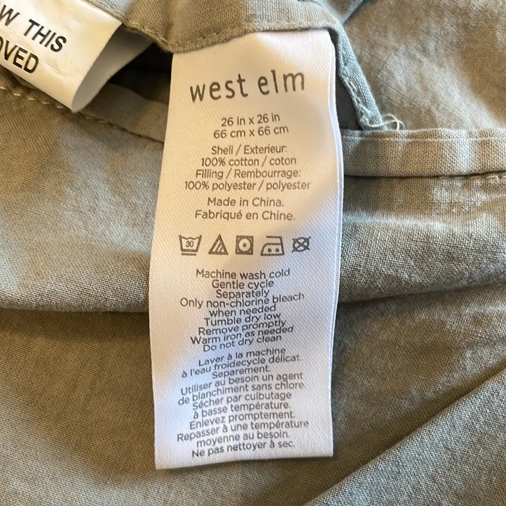 West Elm Euro Shams, Set of 2, Gray